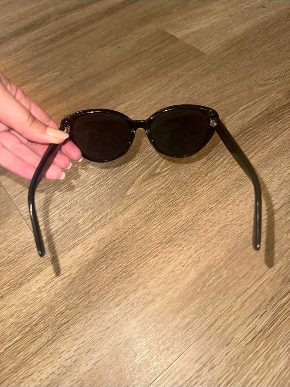 Jimmy Choo Black Round Sunglasses with Star Studs